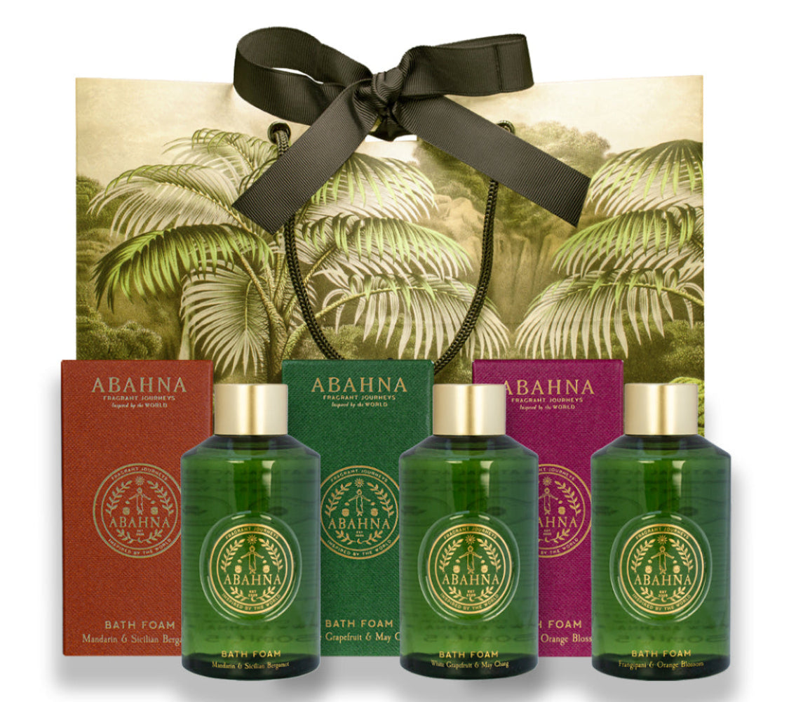 Abahna Luxury Bath Foam Trio – signature fragrance bath gift set