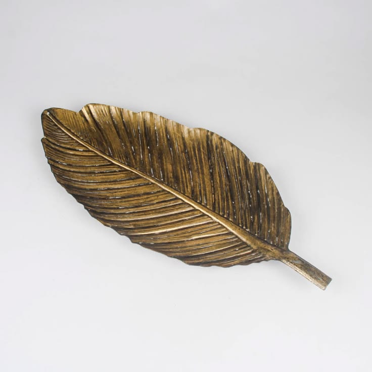 Antique Gold Palm Leaf Tray