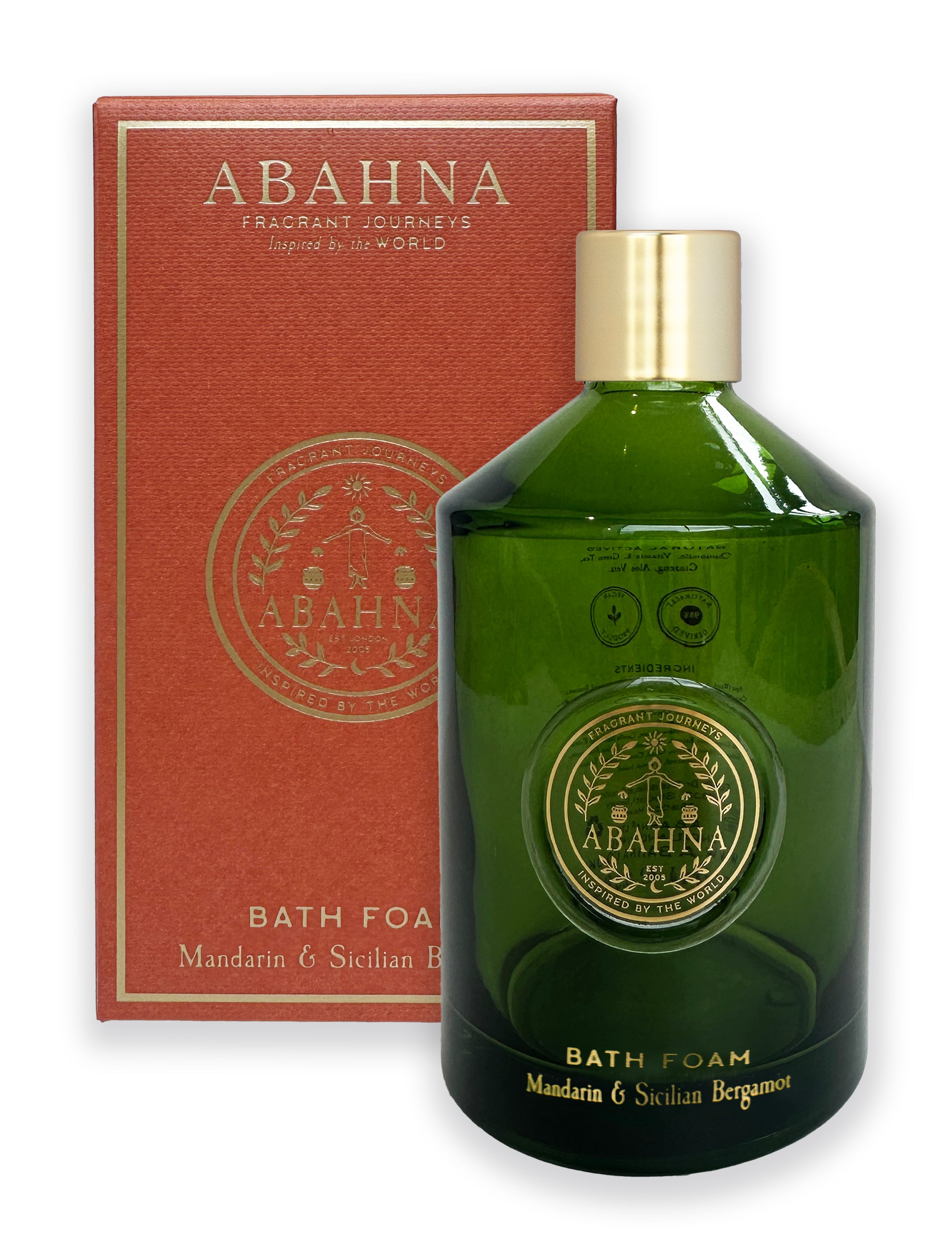 Bath foam decanter & scented candle set - Mandarin & Sicilian Bergamot