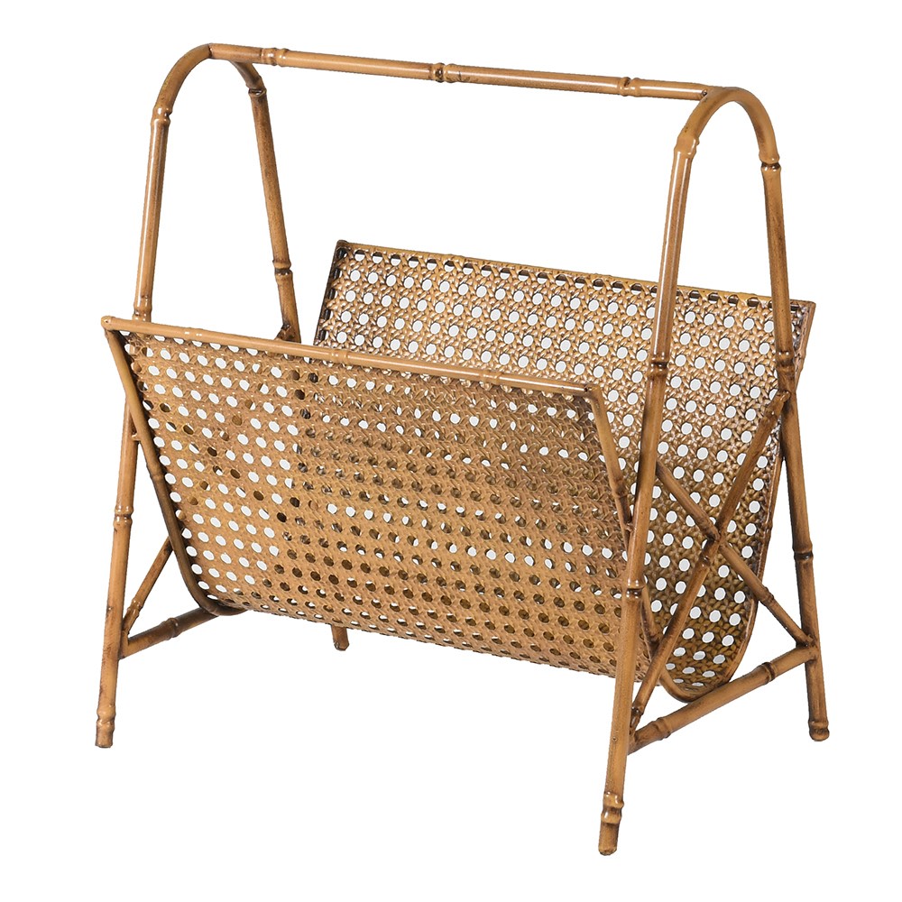 Bamboo Effect Metal Magazine Rack