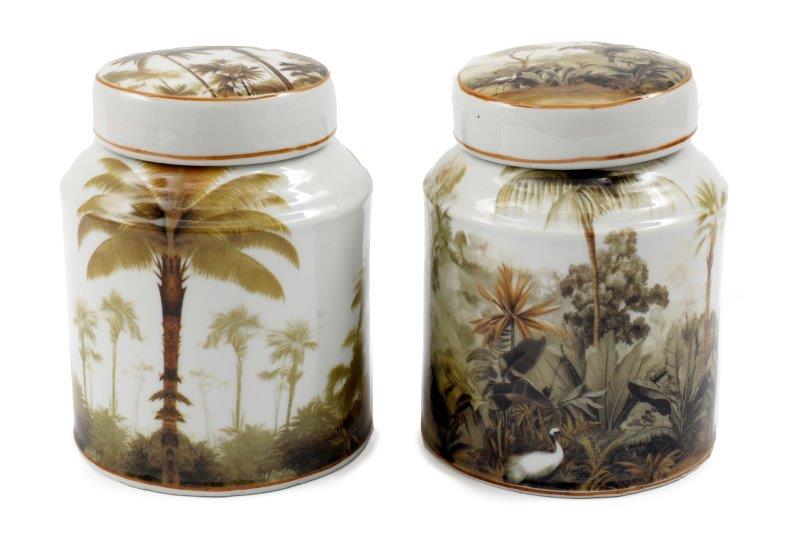 Vintage Porcelain Palm Jar 1