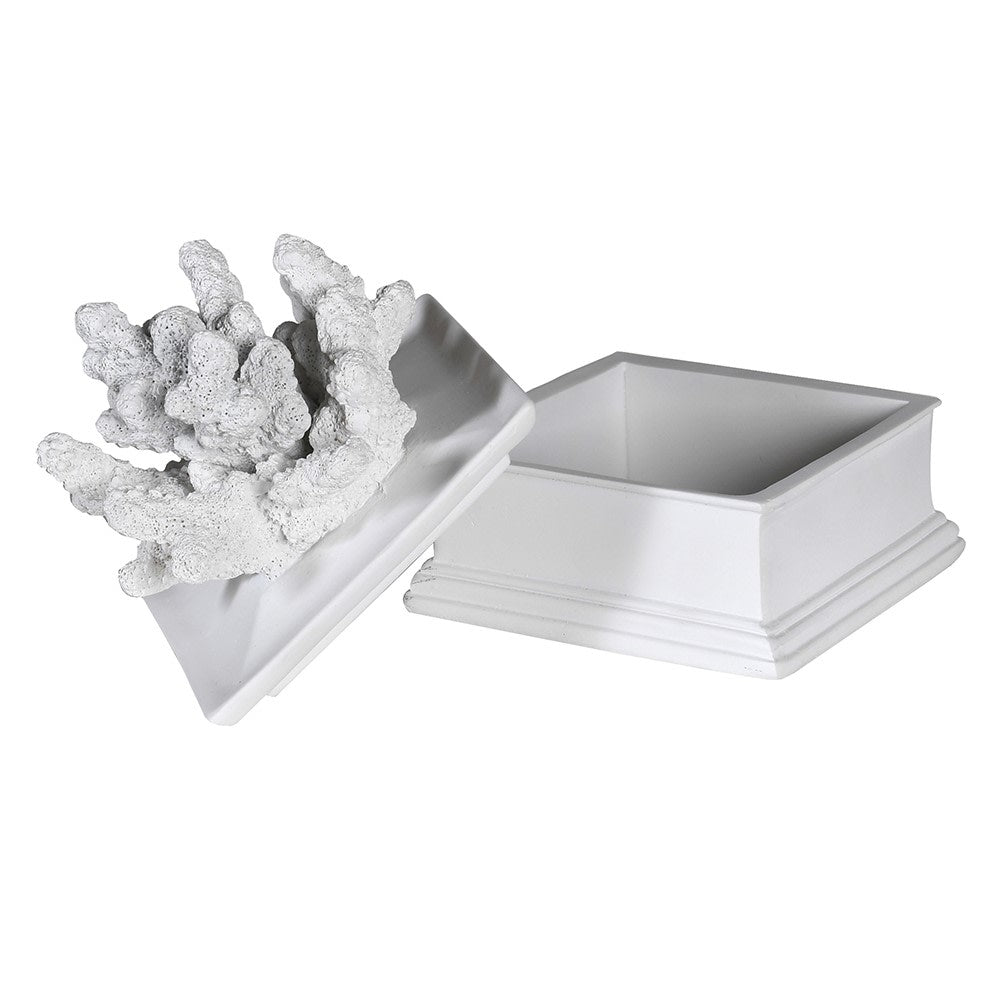 Square Coral White Trinket Box
