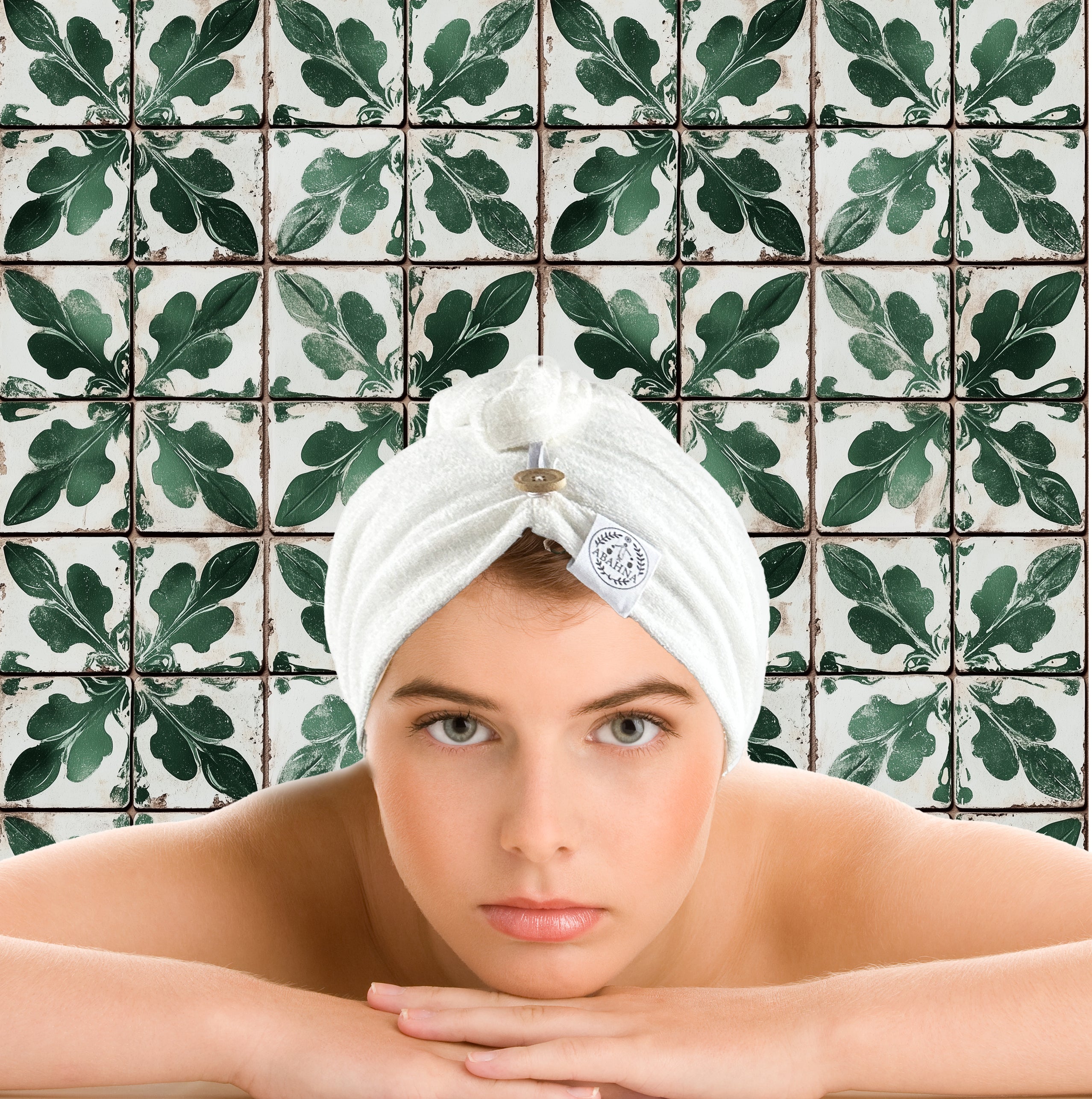 Abahna 100% Bamboo Cotton hair wrap – luxury eco-friendly bath accessory