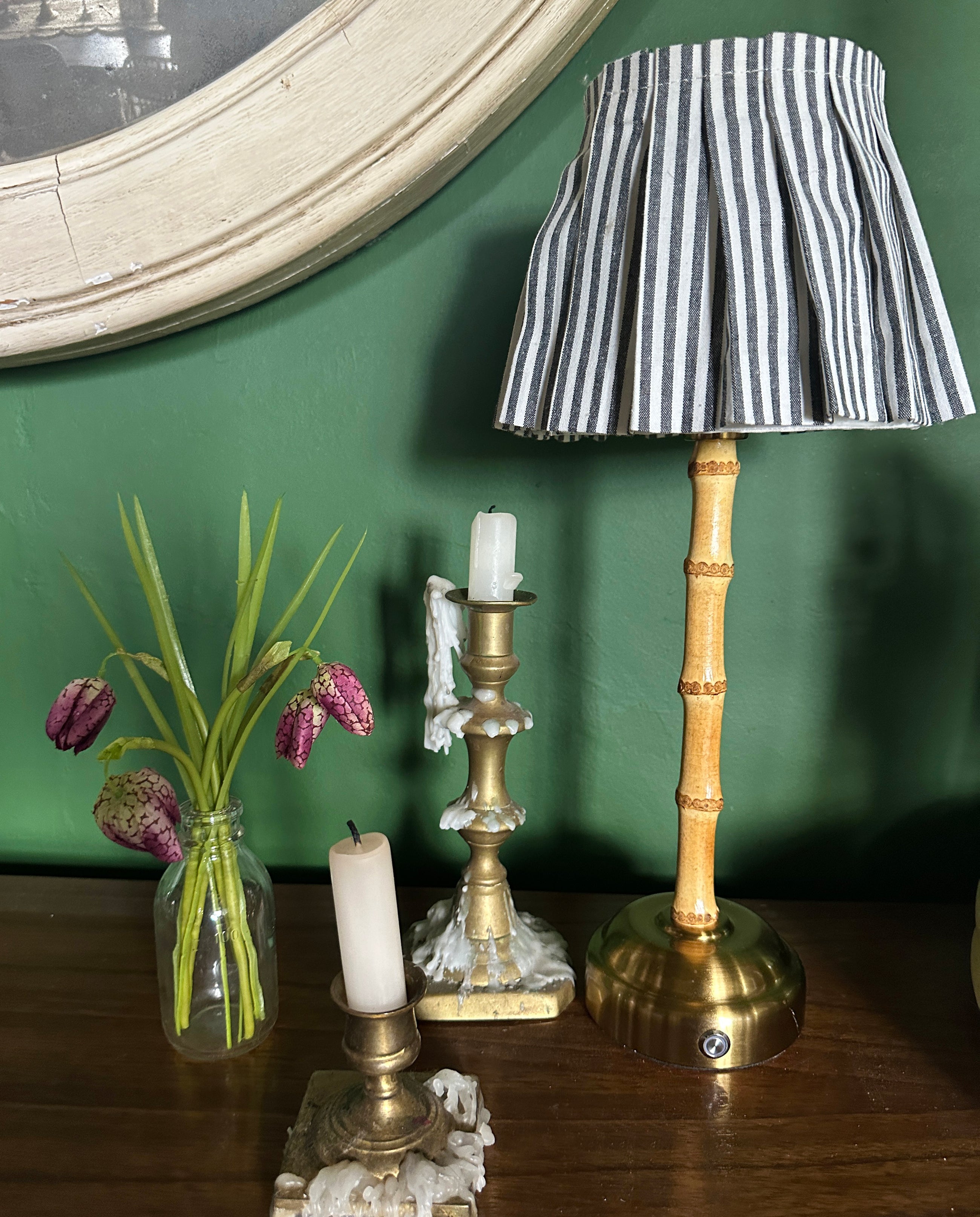 Cordless Bamboo Lamp with shade