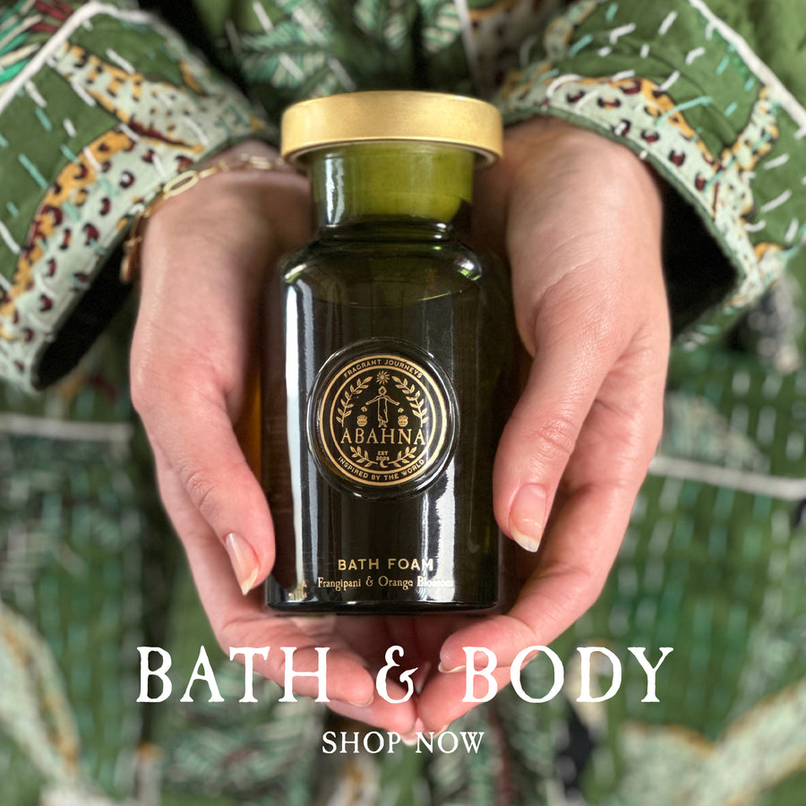 Luxury bath and body collection by Abahna – natural bath foams, body lotions and creams