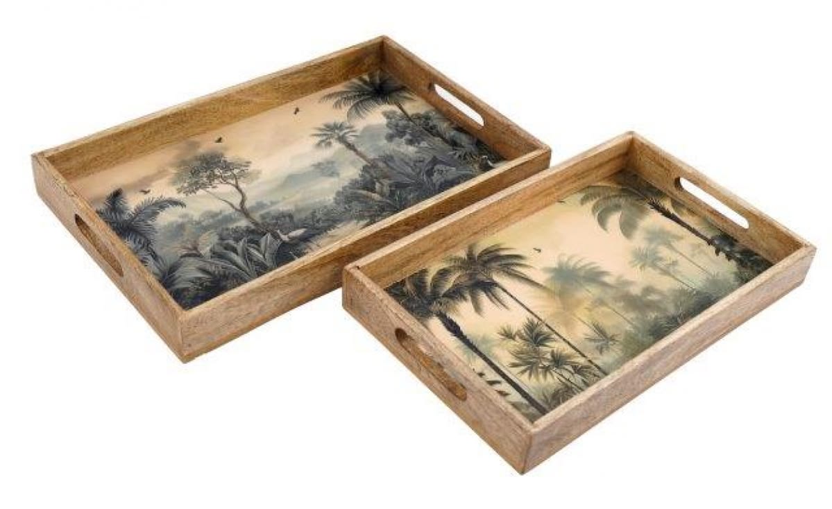 Vintage Jungle Tray - set of 2