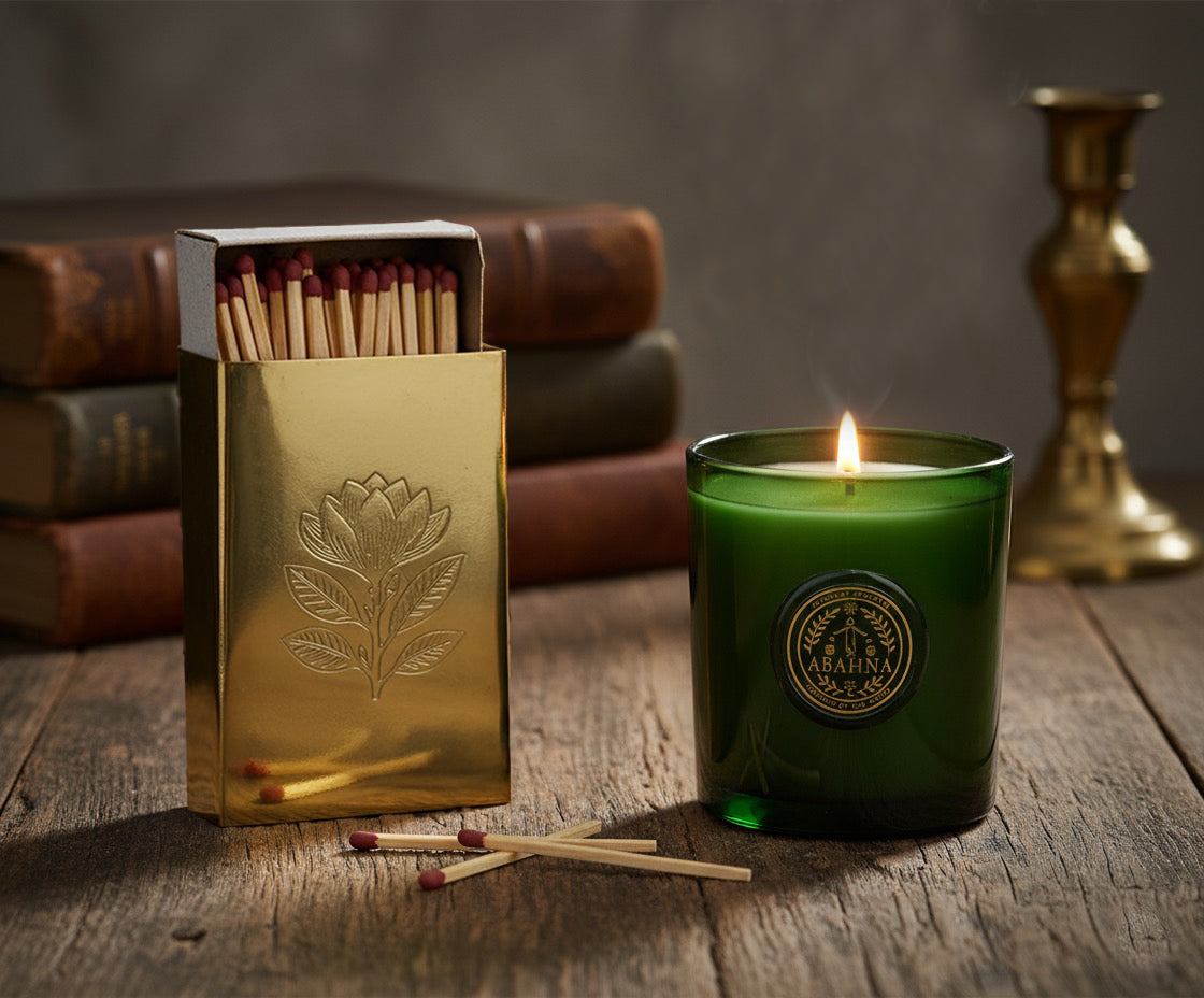 Engraved brass match box cover