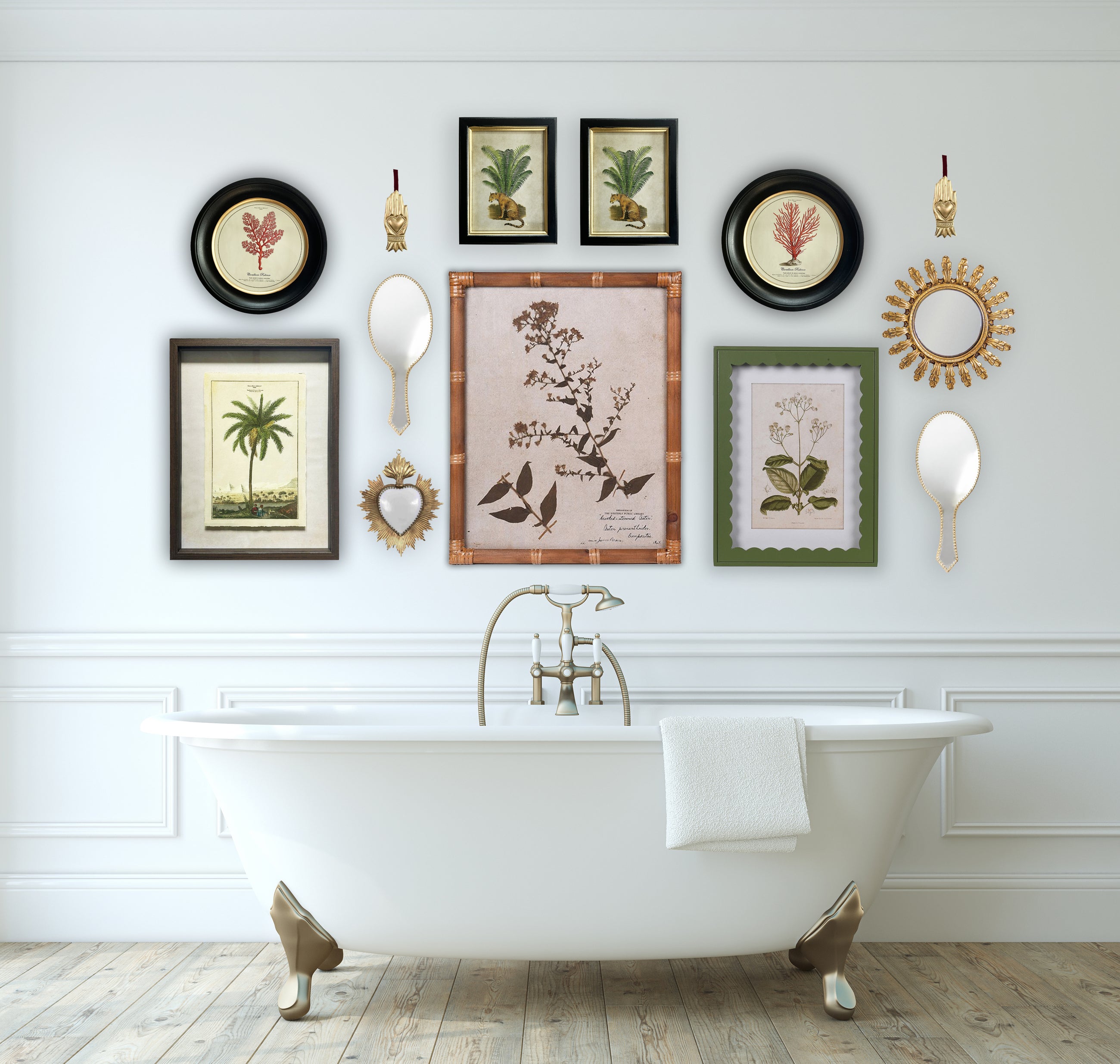 Antique Gold Ornate Round Mirror