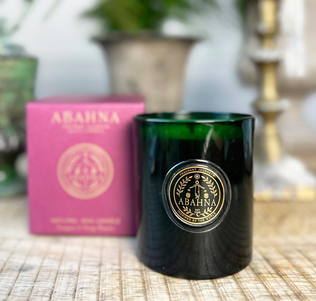 Natural rapeseed wax candle with pure cotton wick – Abahna luxury