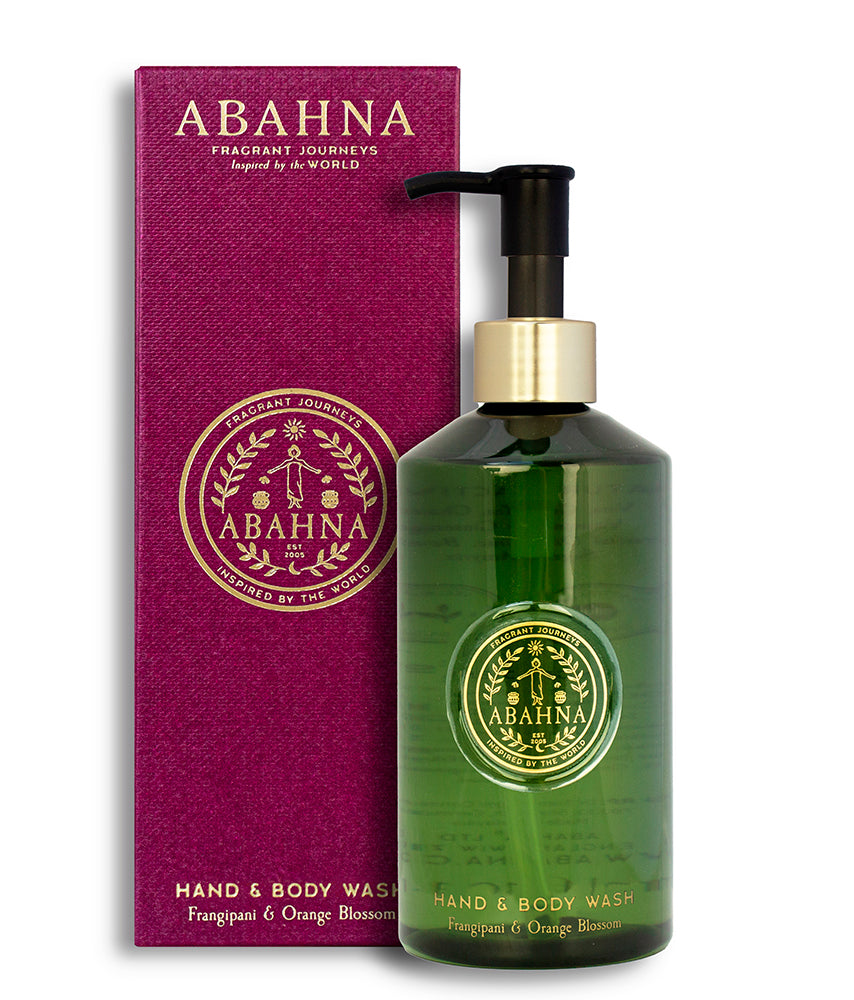 Abahna Frangipani & Orange Blossom hand & body wash – luxury floral cleanser
