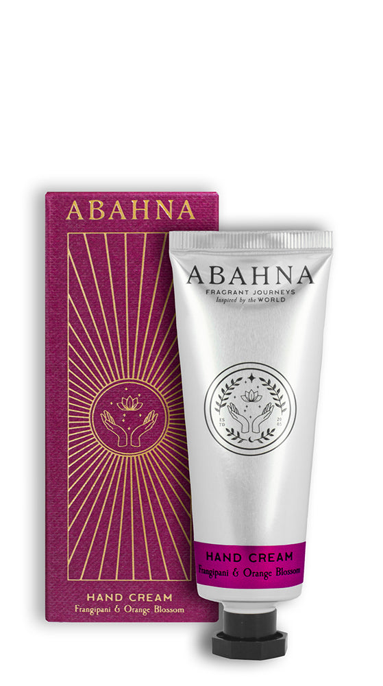 Abahna Frangipani & Orange Blossom hand cream – luxury floral moisturiser