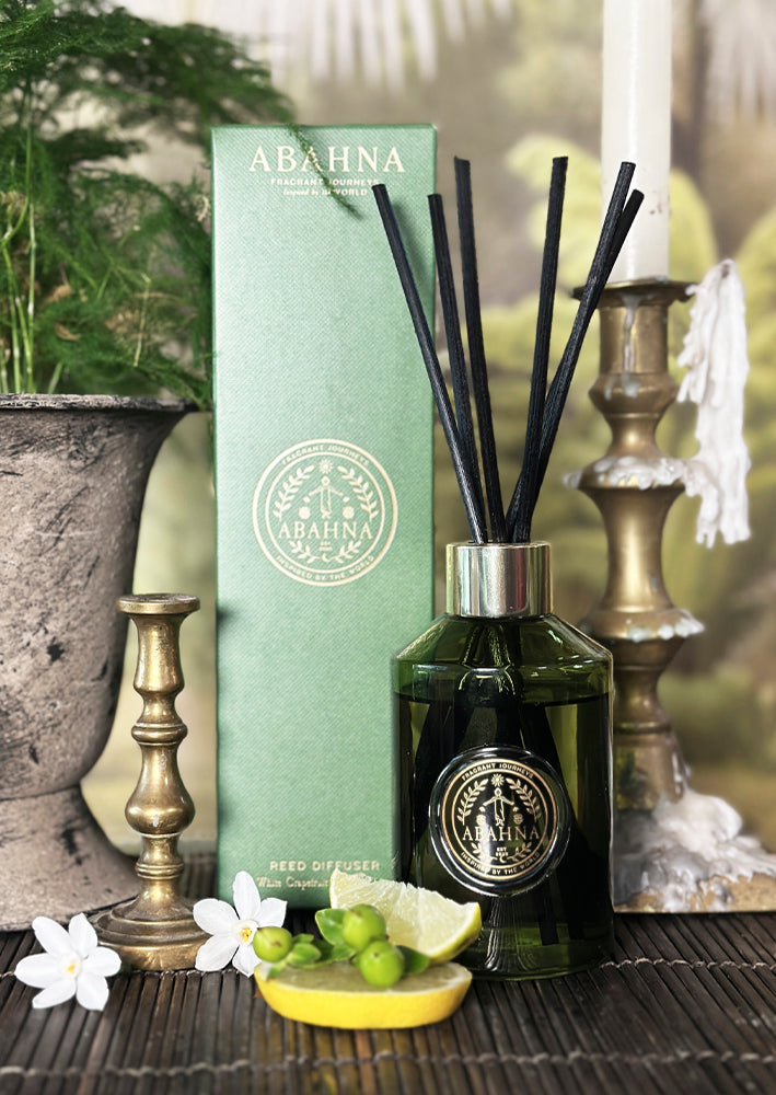 Elegant cloakroom gift set – Abahna White Grapefruit & May Chang hand wash and reed diffuser