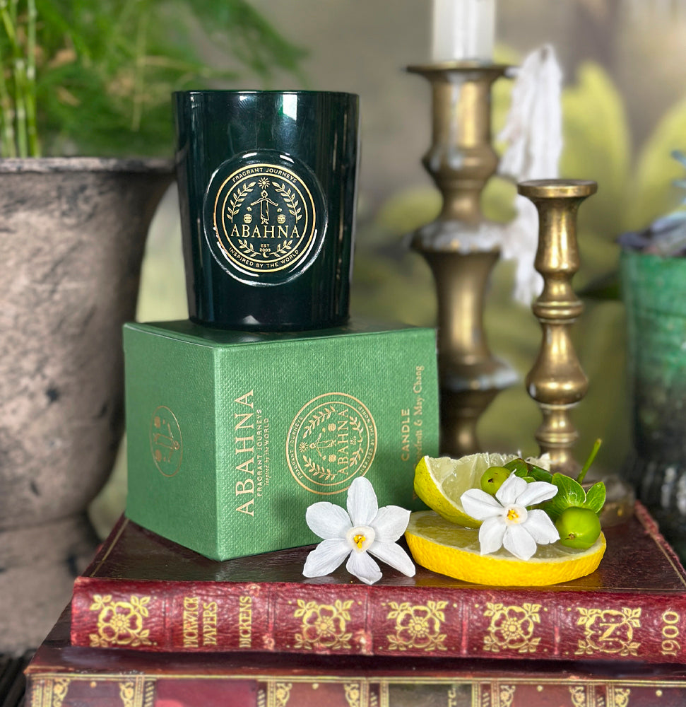 Hand-poured natural wax votive candle with citrus scent – Abahna