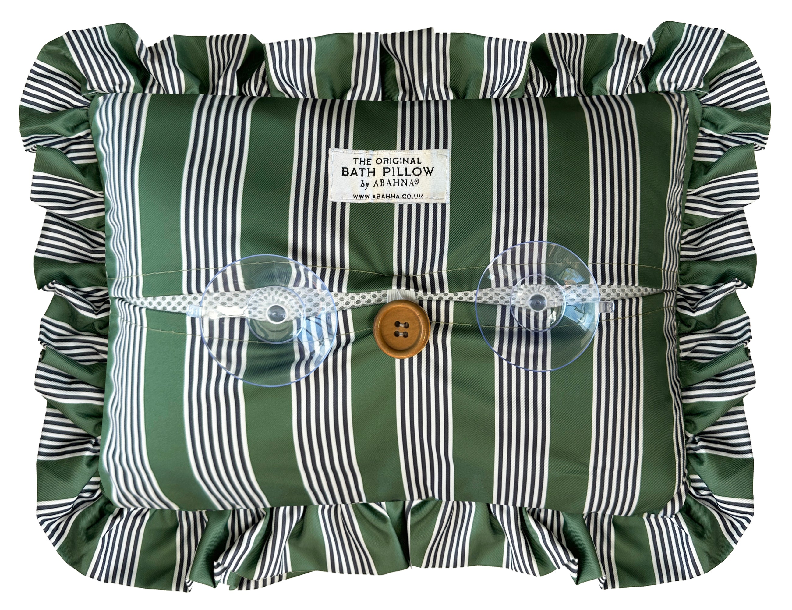 The Original Bath Pillow - charcoal grey & green