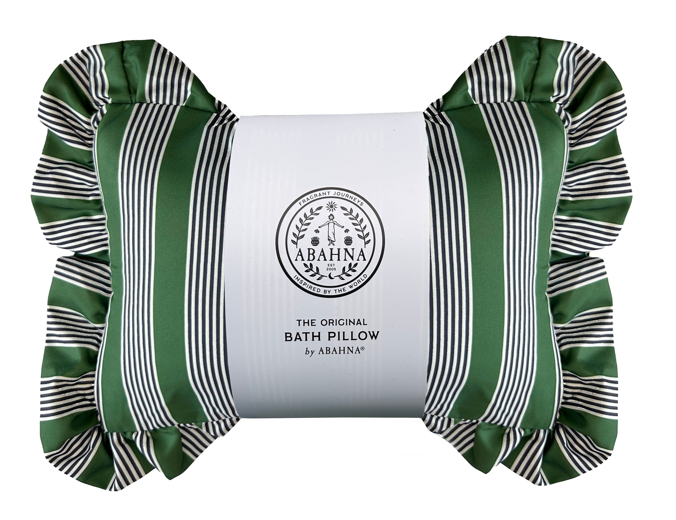 The Original Bath Pillow - charcoal grey & green