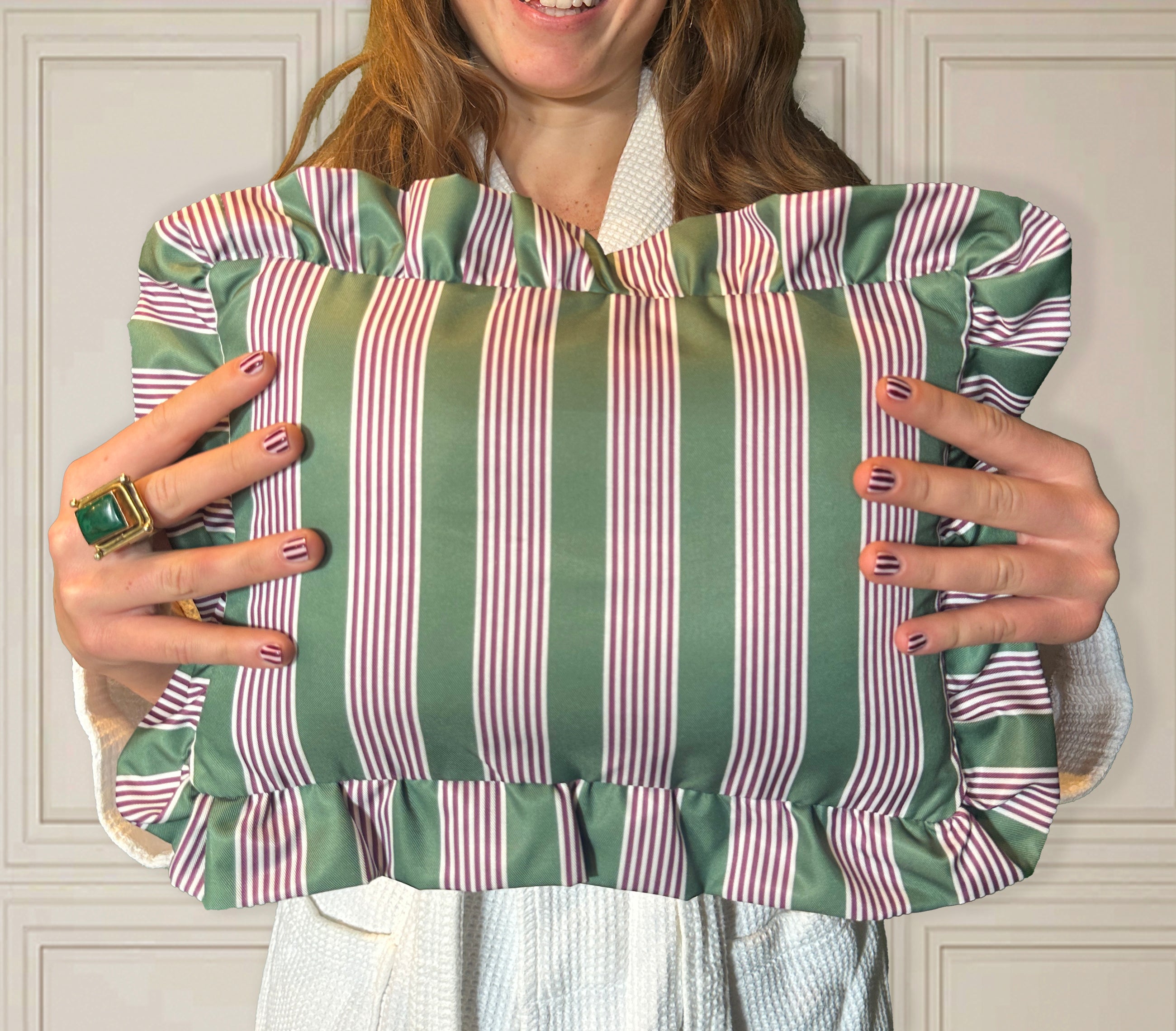 The Original Bath Pillow - pink & green