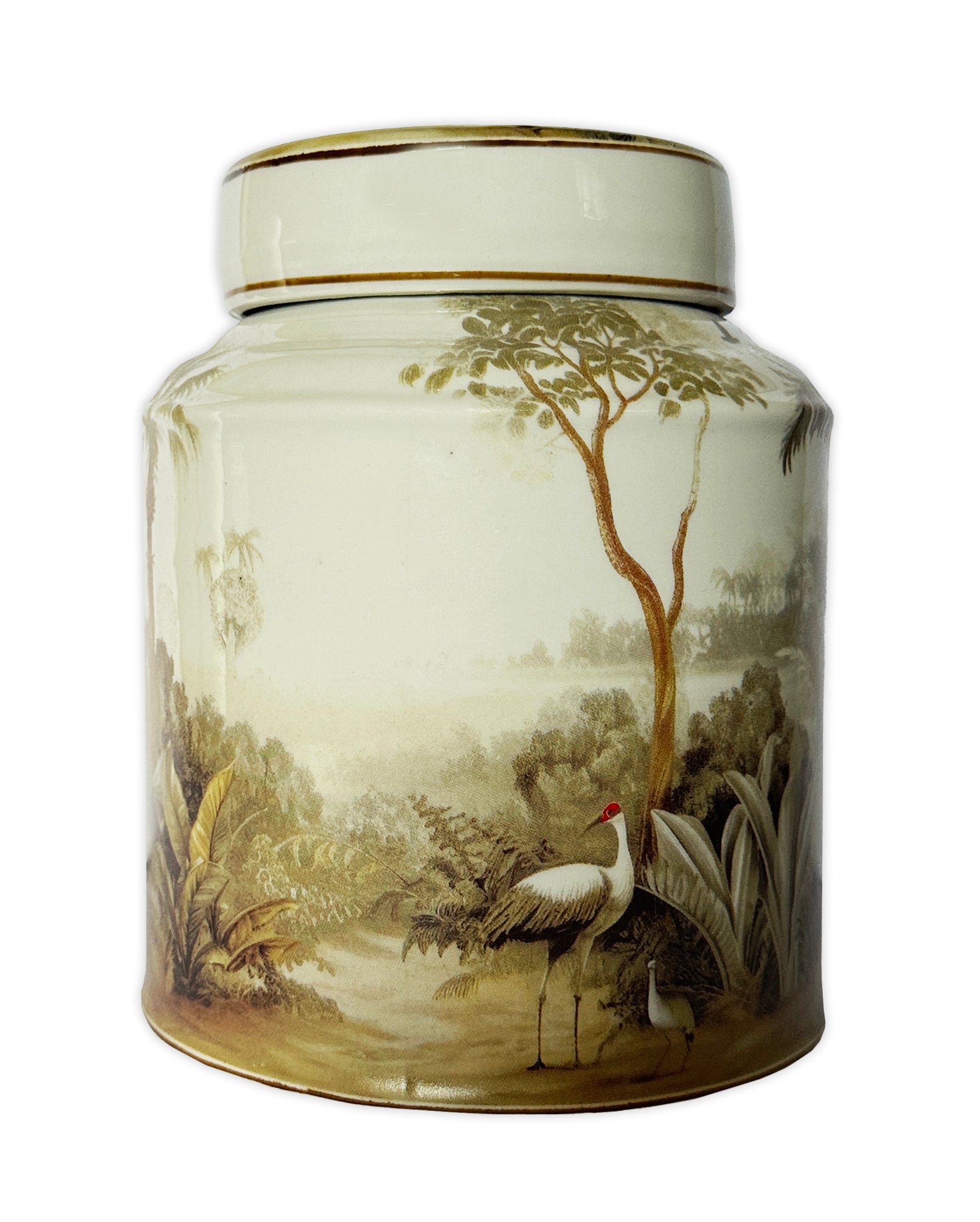 Vintage Porcelain Palm Jar 1