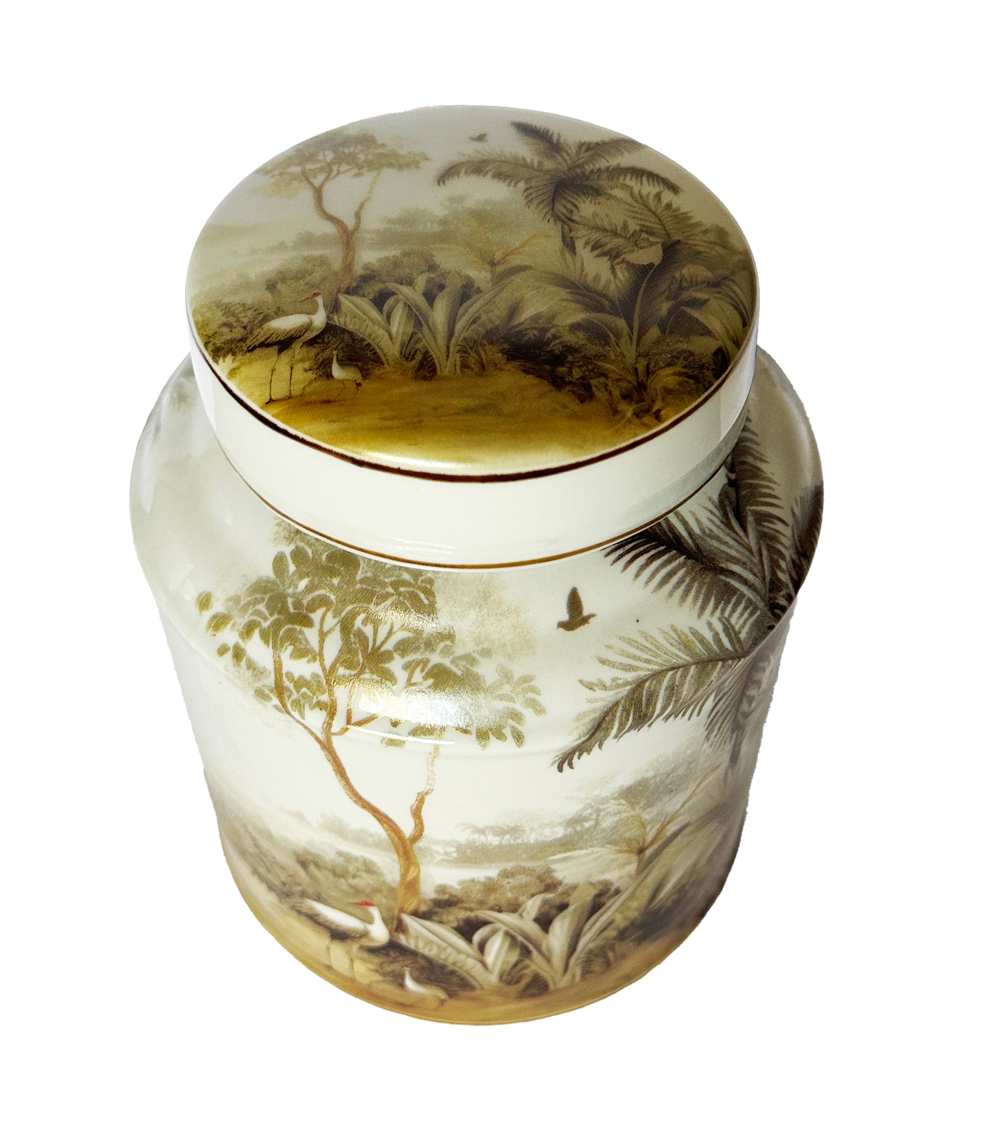 Vintage Porcelain Palm Jar 1