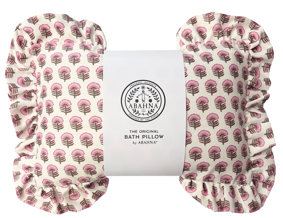 The Original Bath Pillow by Abahna® Kashmir Rose (Pink) Unboxed