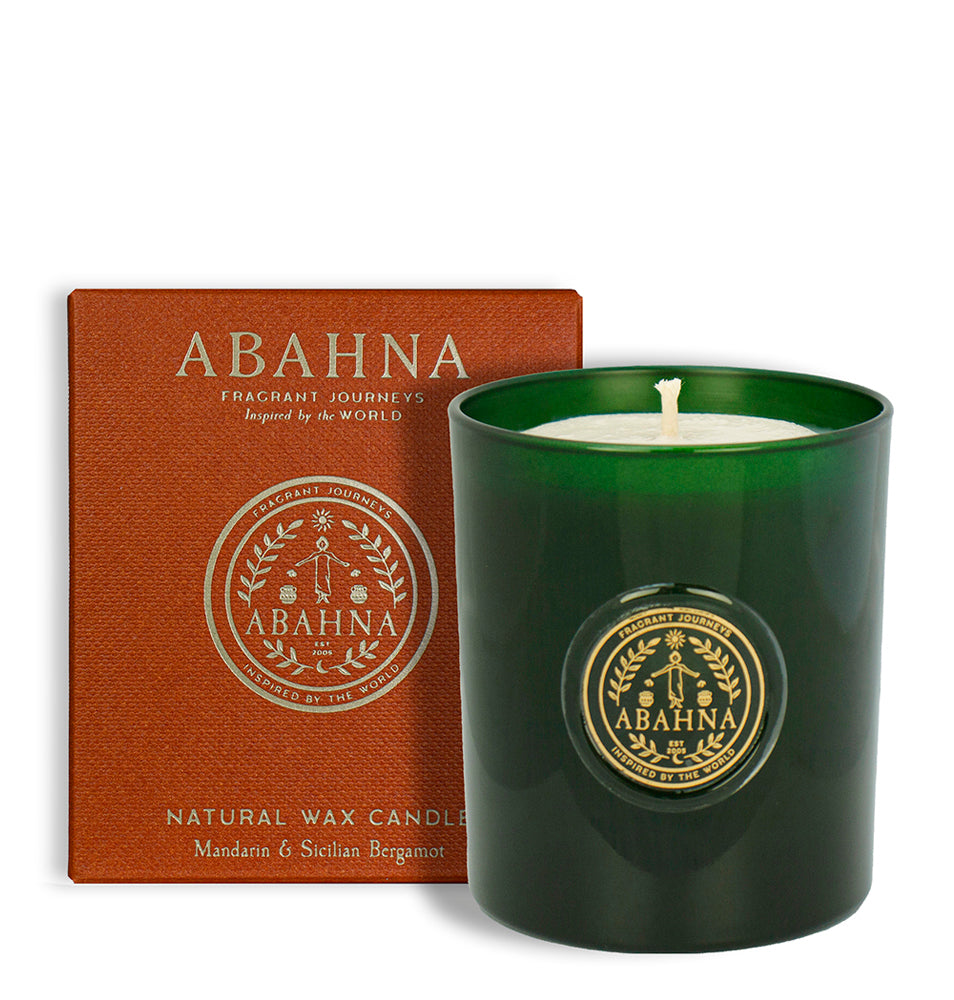 Citrus bath gift set – Abahna bath foam in glass decanter with scented candle