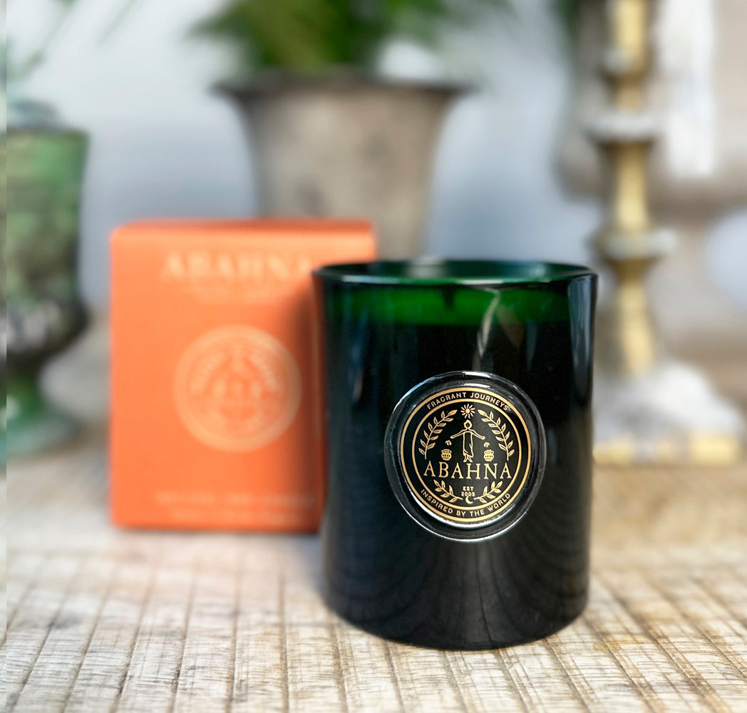 Hand-poured natural wax candle with citrus scent – Abahna