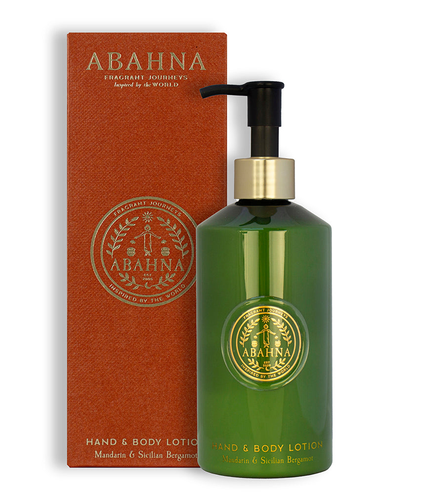 Abahna Mandarin & Sicilian Bergamot hand & body lotion – luxury citrus moisturiser
