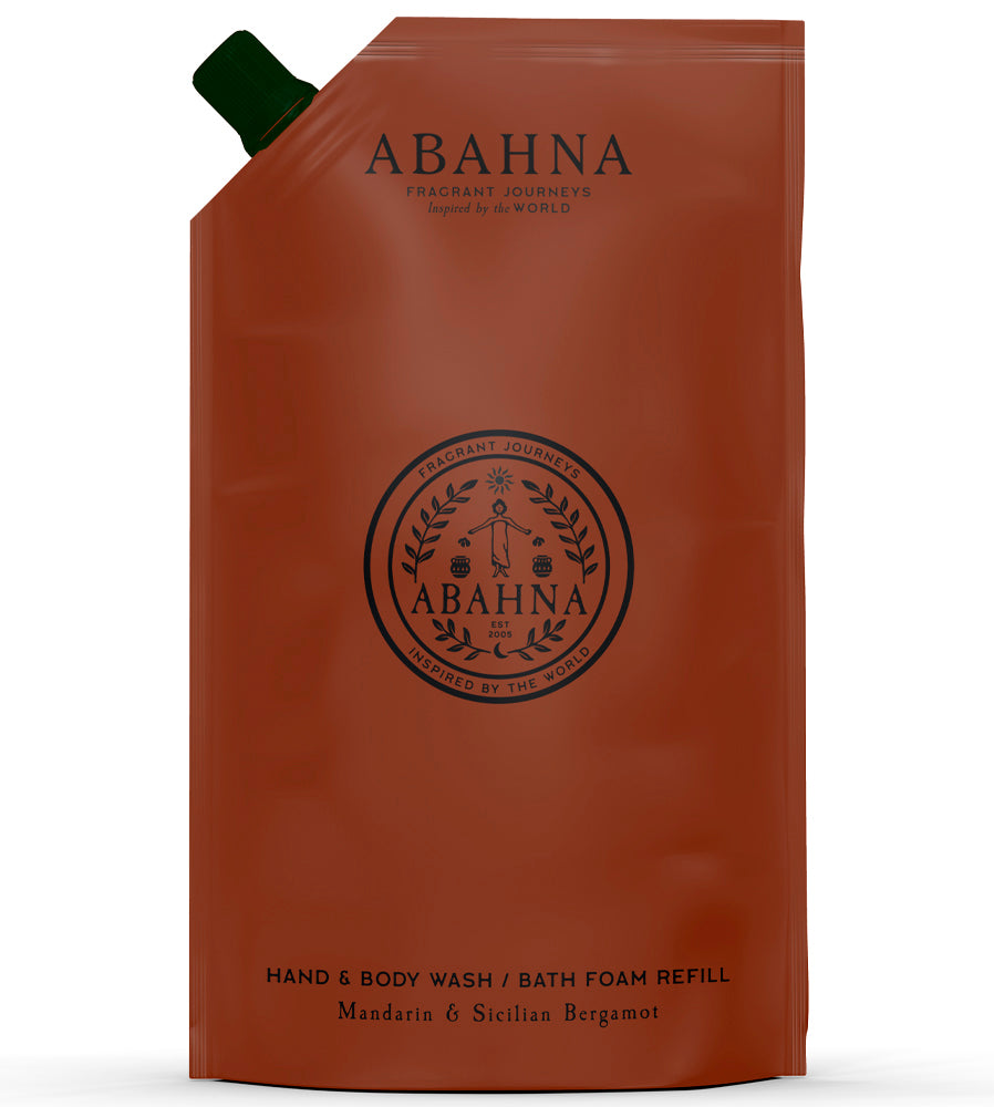 Luxury sustainable bath and body gift – Abahna Mandarin & Sicilian Bergamot refill set