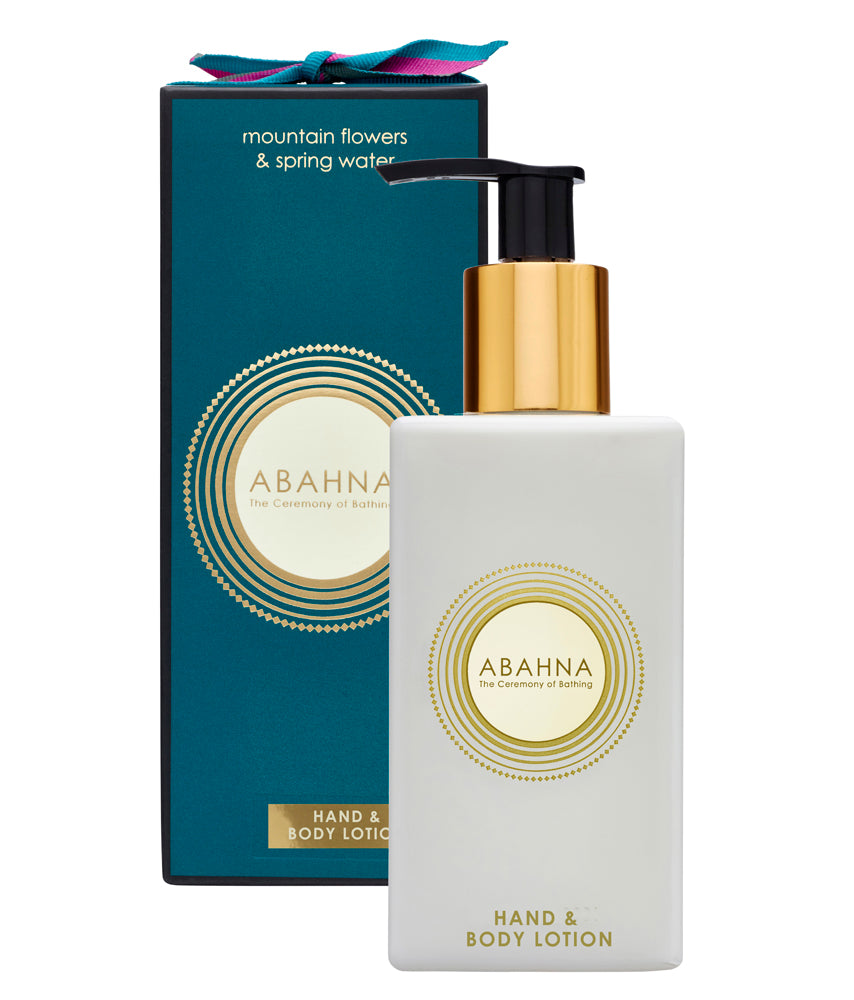 Luxury natural hand & body lotion – fresh aquatic Mountain Flowers & Spring Water scent | Sale