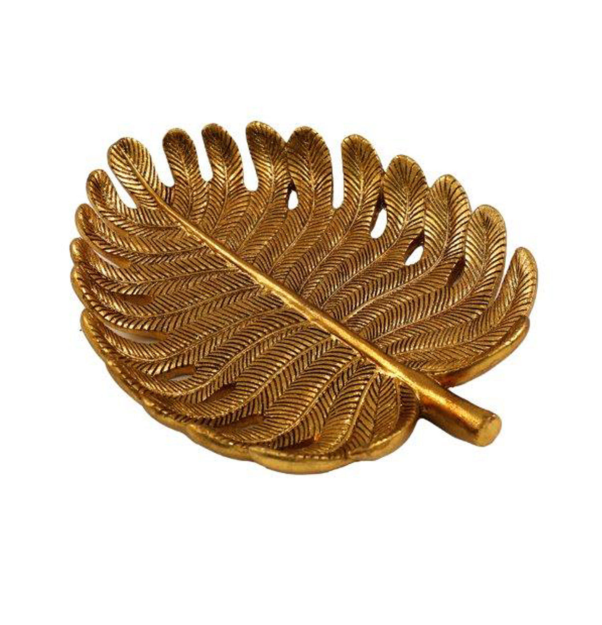 Antique Gold Palm Leaf Tray