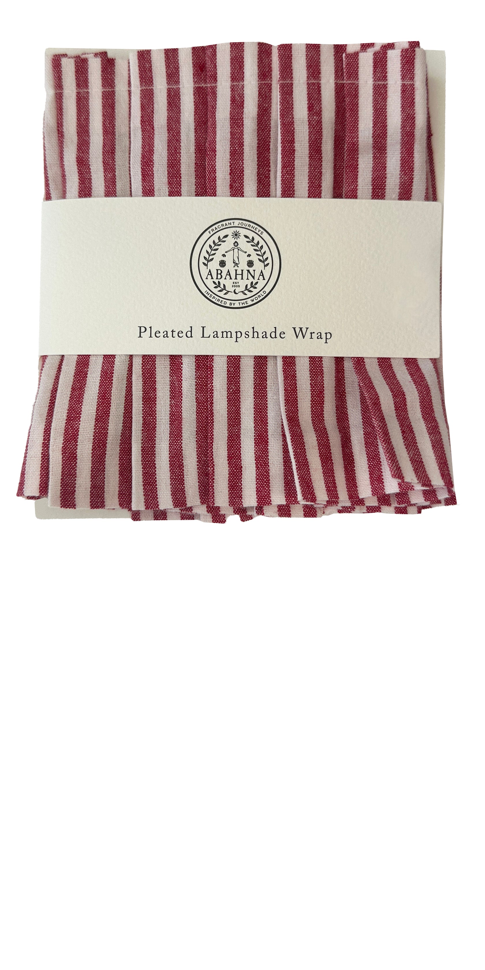 Abahna pleated bathroom lamp shade – pink and white striped linen