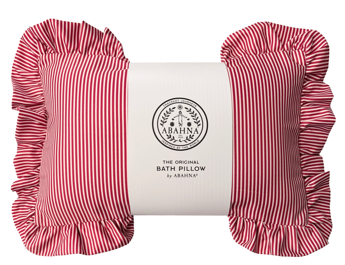 The Original Bath Pillow by Abahna® Riviera Stripe (Pink) Unboxed