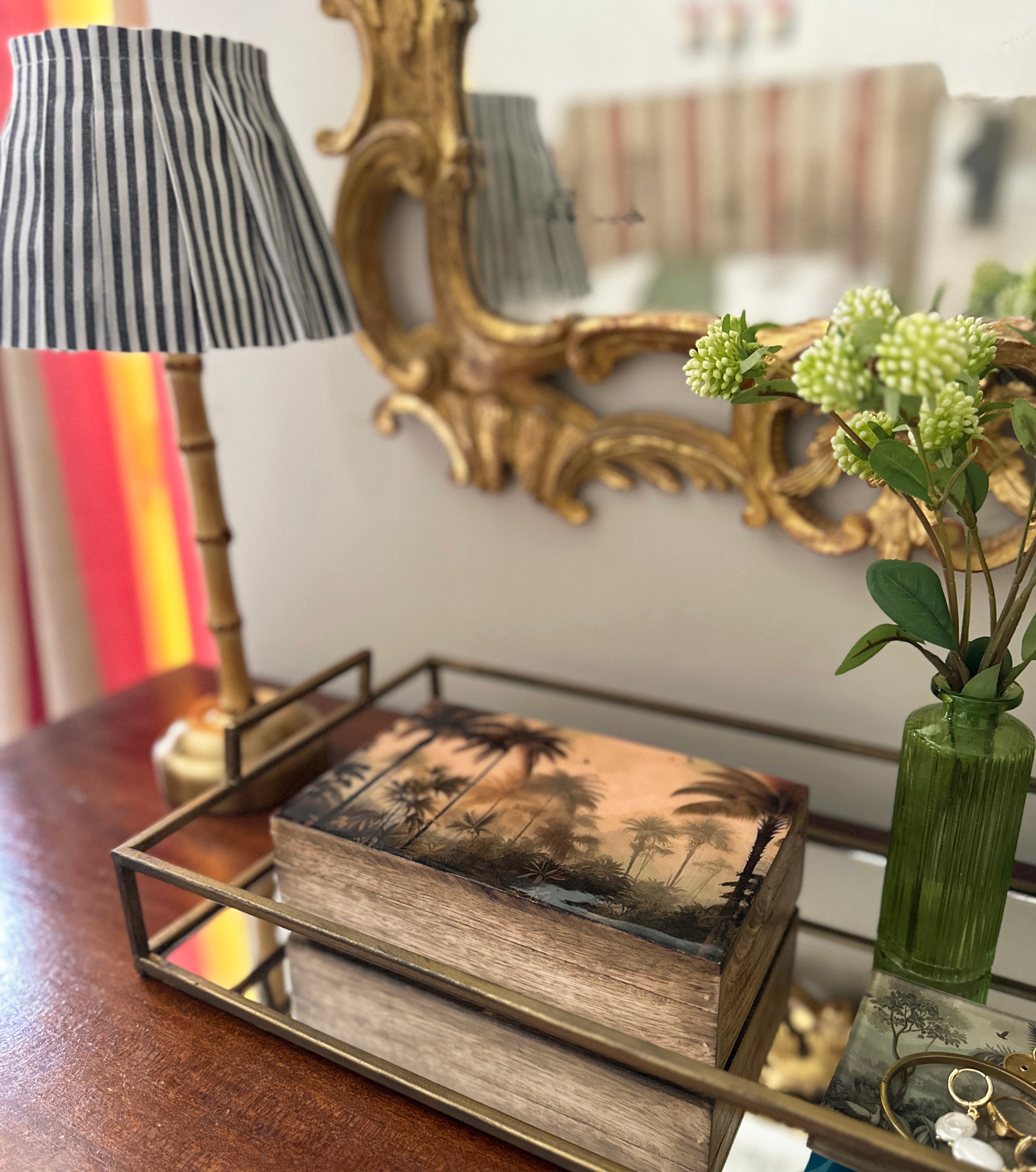 sepia jungle print box - large