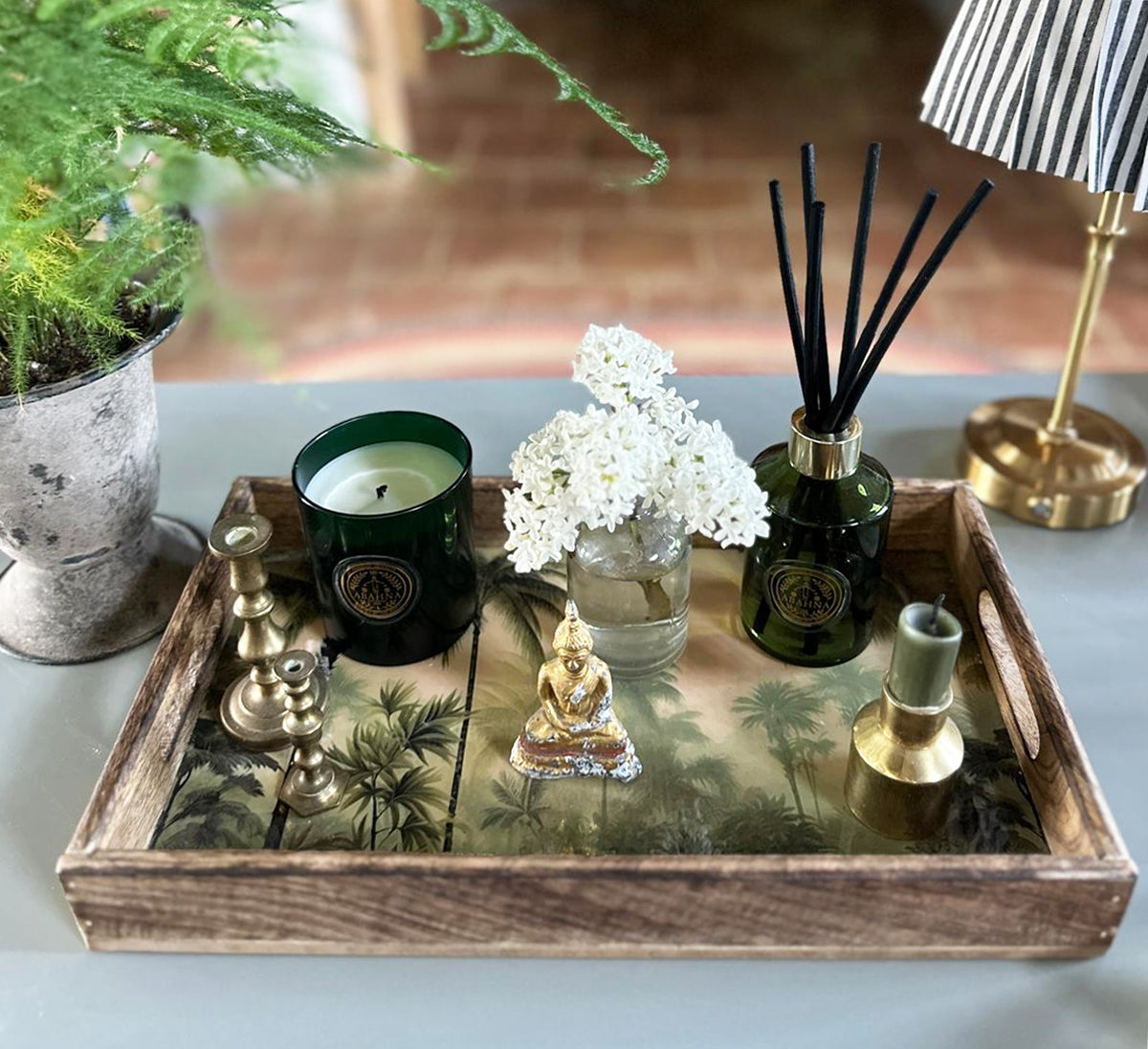 Vintage Jungle Tray - set of 2