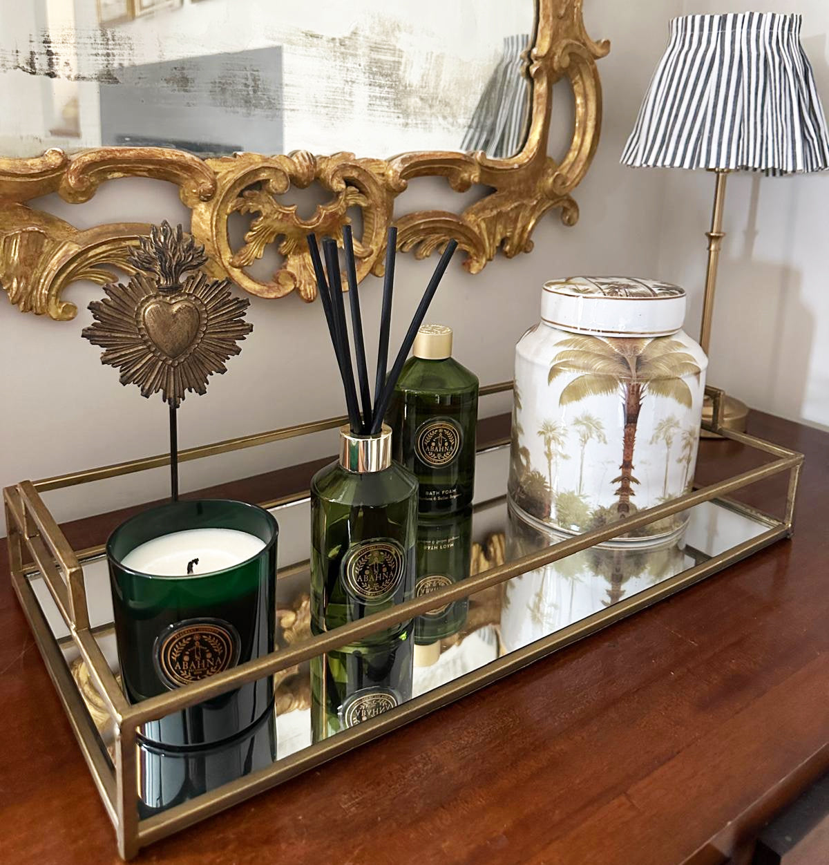 Antique Gold Mirror Tray