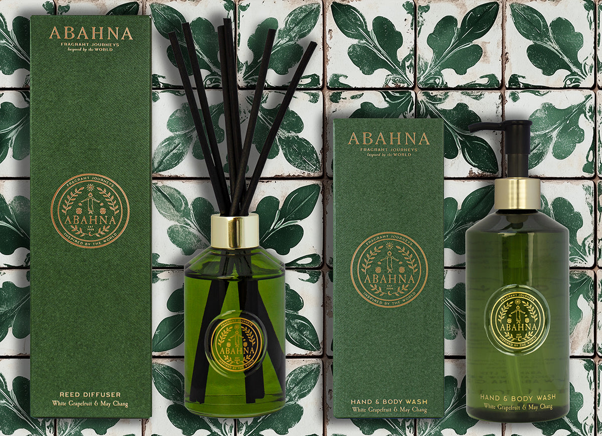 Luxury citrus cloakroom gift set – Abahna White Grapefruit & May Chang diffuser and hand wash