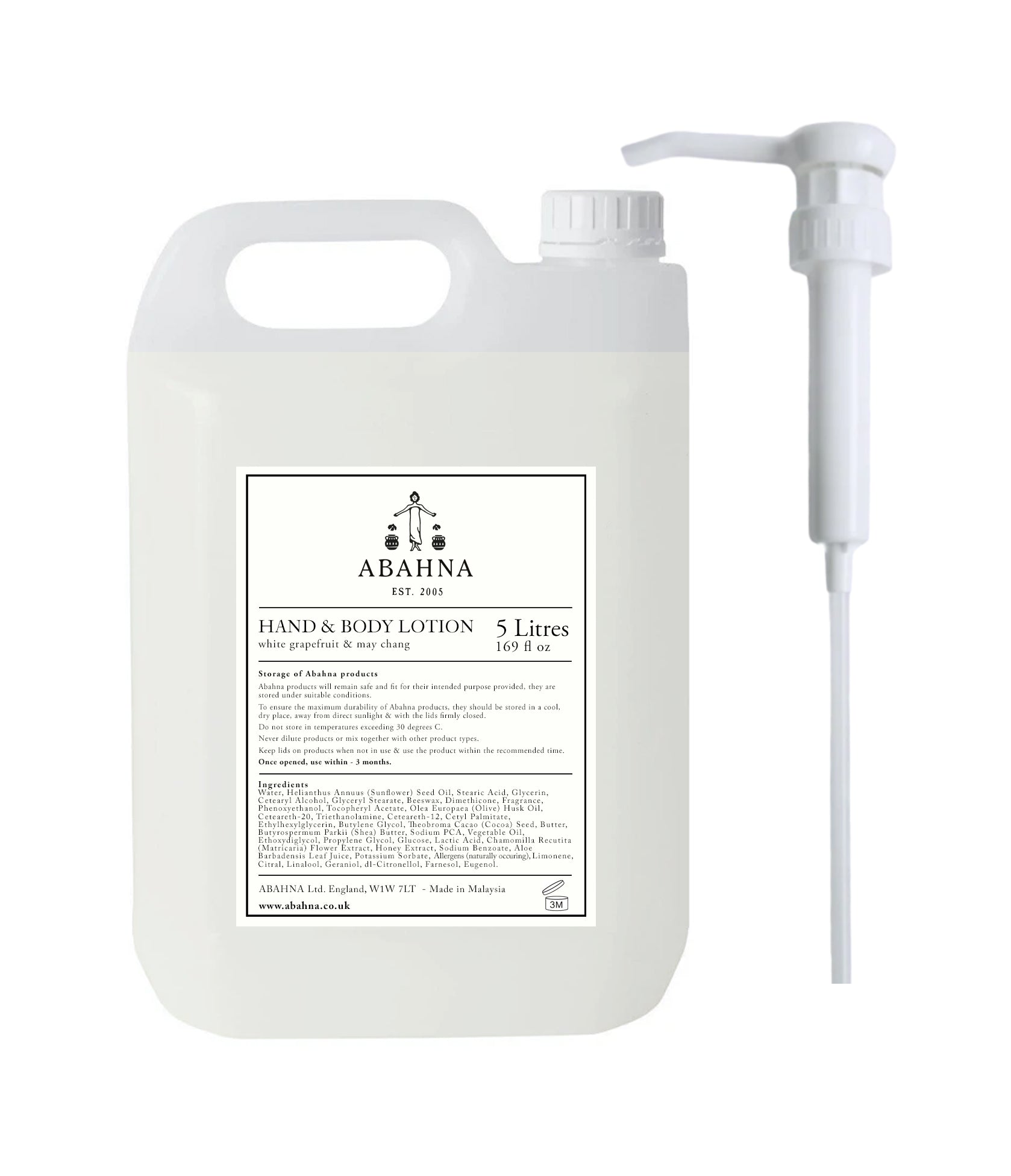 Hand & body lotion bulk refill 5 Litre- White Grapefruit & May Chang