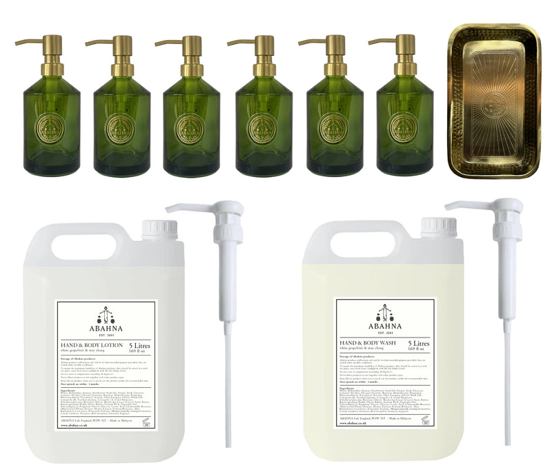 5 Litre Hand & Body wash & Lotion Refill set - White Grapefruit & May Chang