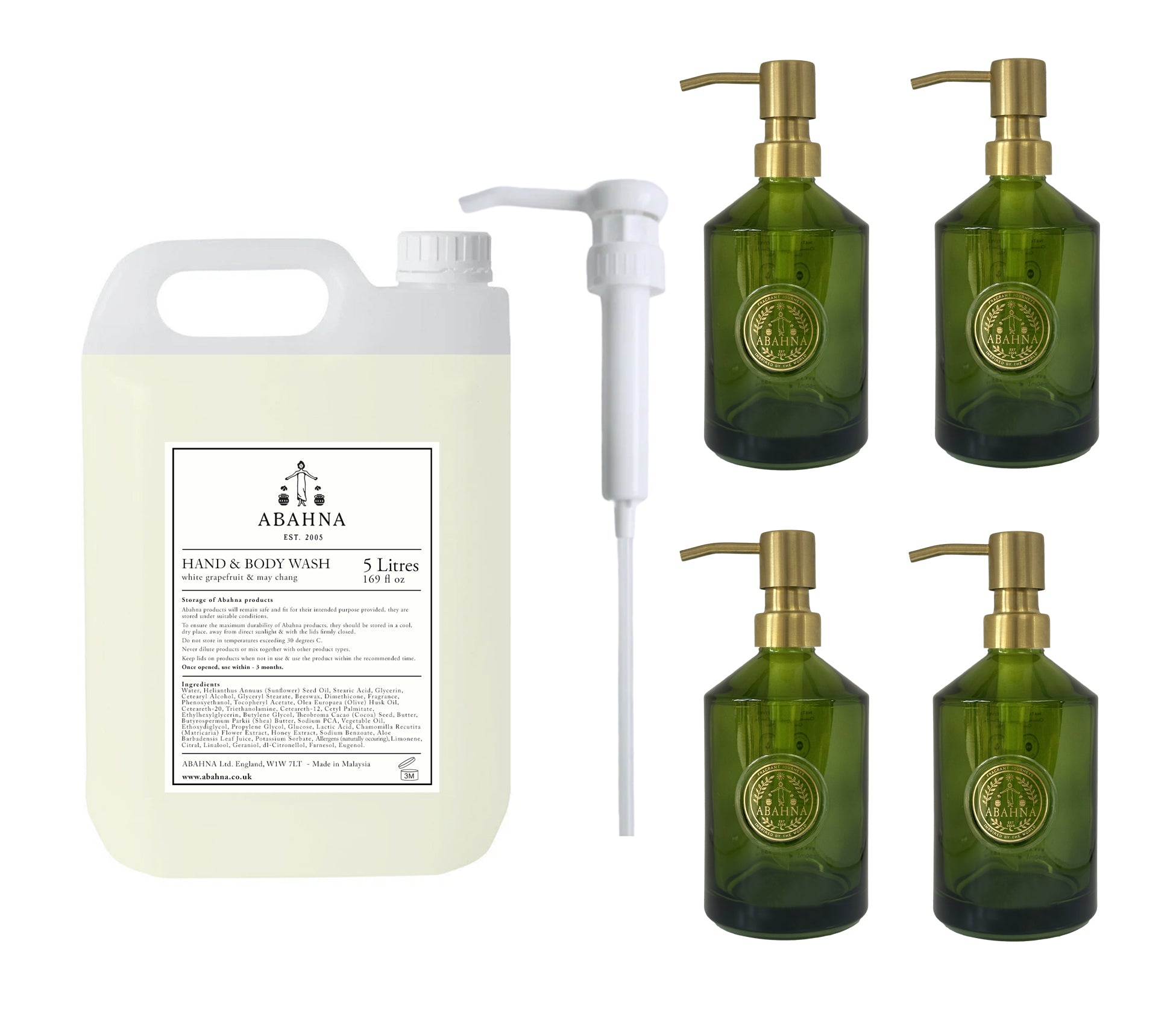 5 Litre Hand & Body wash Refill set - White Grapefruit & May Chang