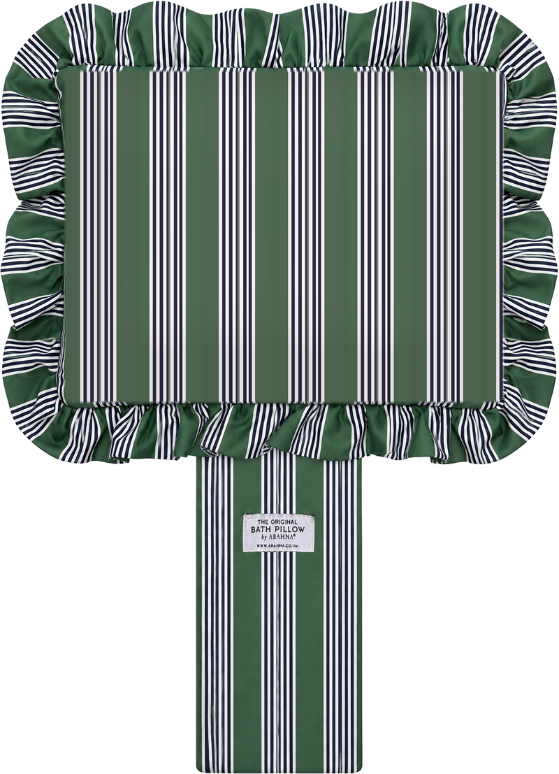 The Original Free Standing Bath Pillow by Abahna® Heritage Stripe (Green)