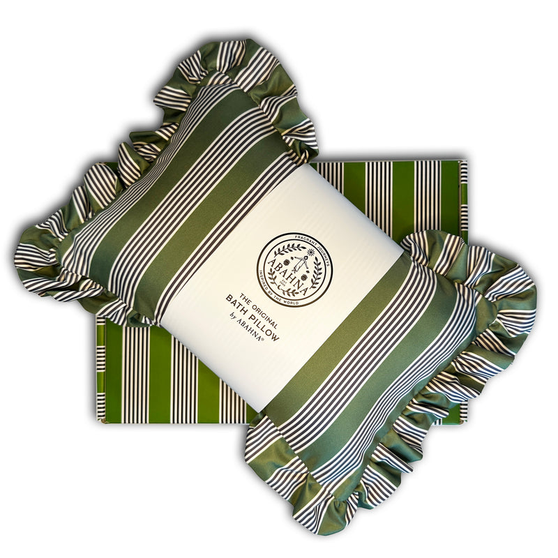 The Original Bath Pillow - charcoal grey & green (boxed)
