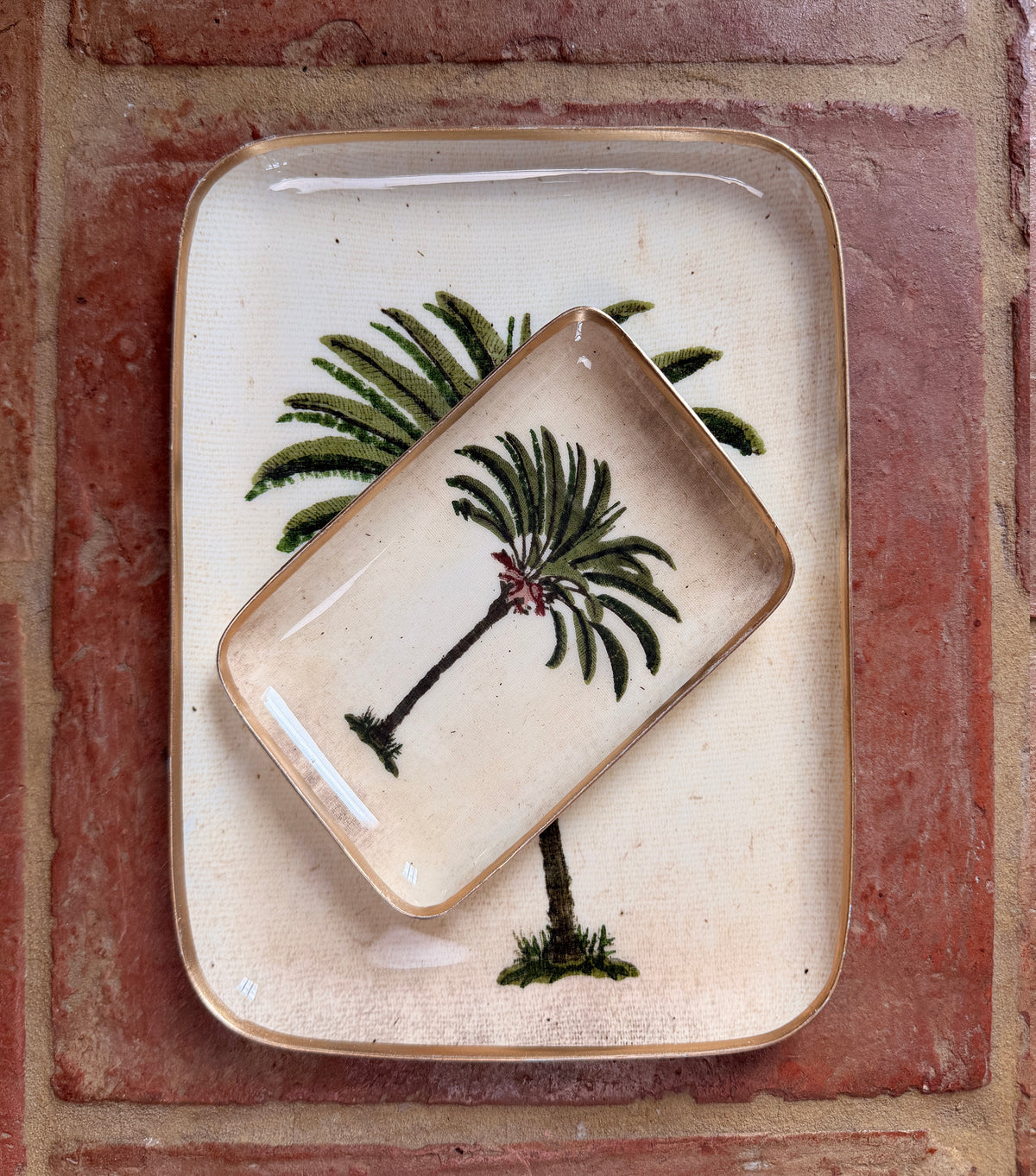 Enamelled decorative Palm tree Tray