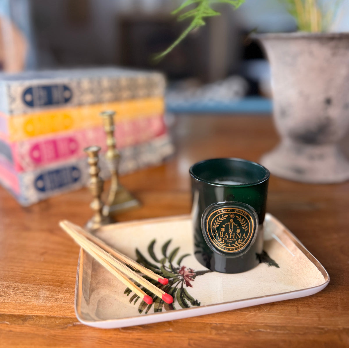 Enamelled decorative Palm tree Tray