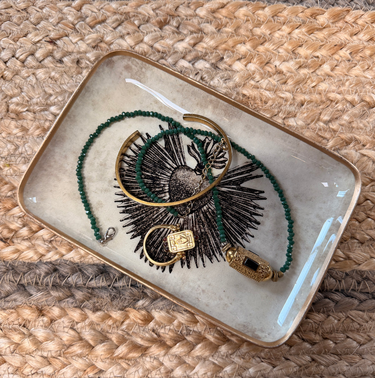 Enamelled decorative sacred heart Tray