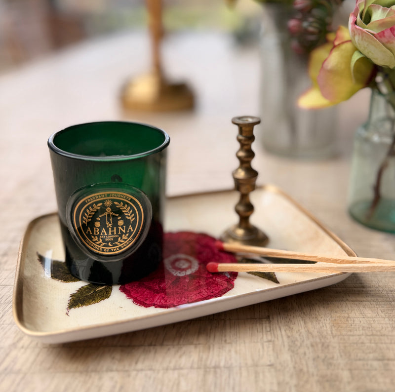Enamelled decorative Peony Tray