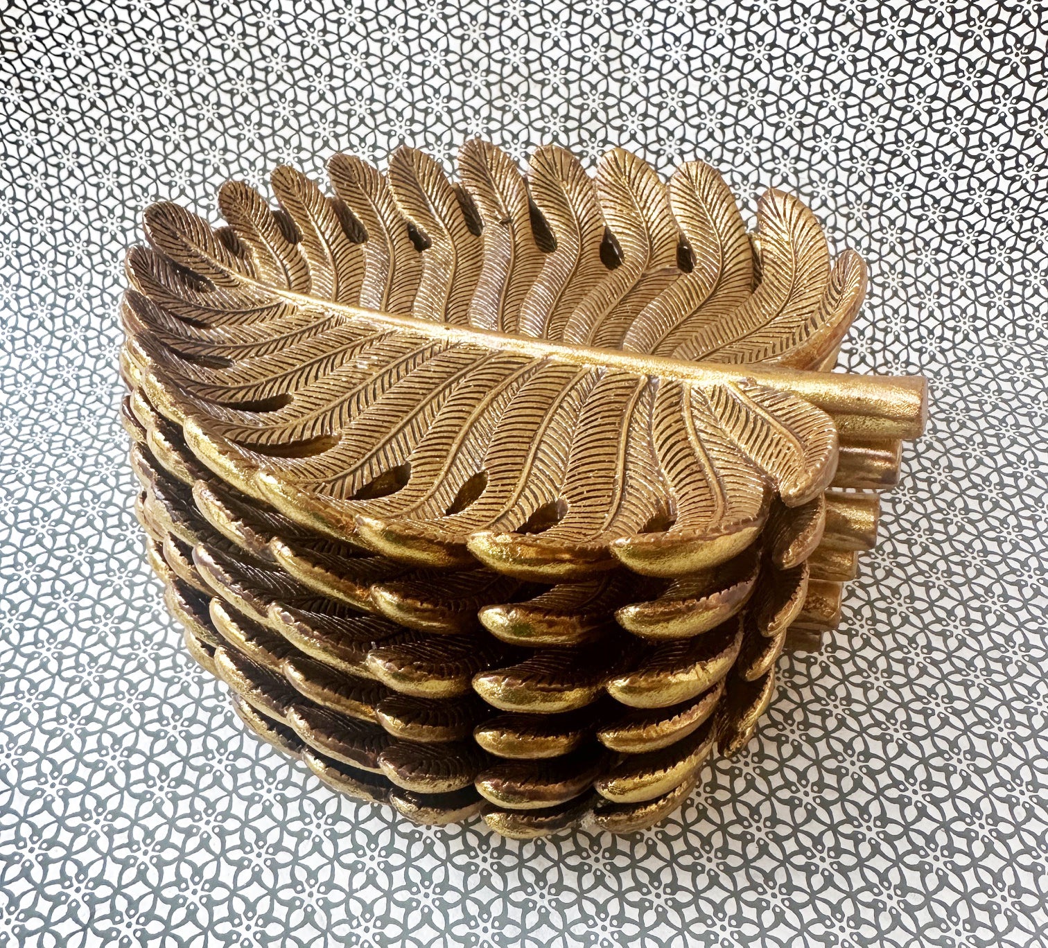 Antique Gold Palm Leaf Tray