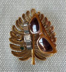 Antique Gold Palm Leaf Tray
