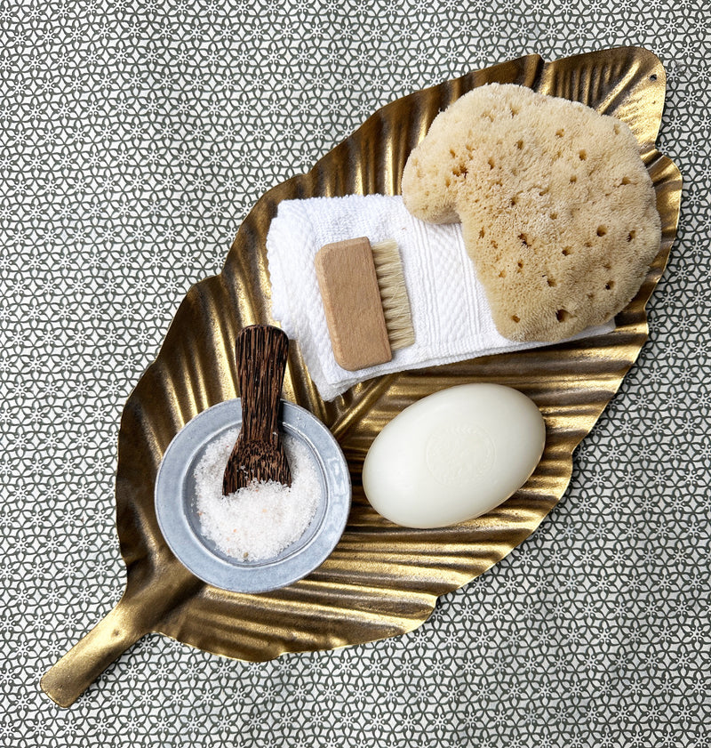 Antique Gold Palm Leaf Tray