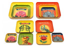Set of 3 Vintage Indian style enamel Trinket Trays - 1