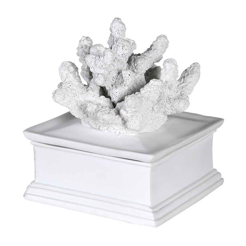 Square Coral White Trinket Box