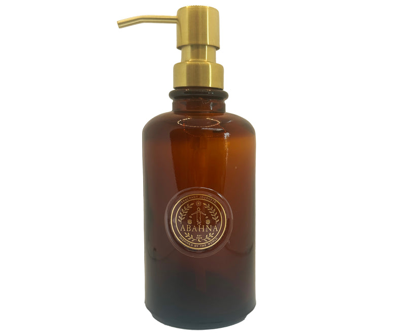 Amber glass hand wash bottle